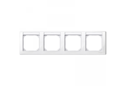 MTN471419 - M-Smart frame, 4-gng w. label.bracket, horizontal installation, pol.wht., glossy , Schneider Electric