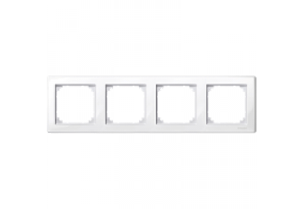 MTN478419 - M-Smart frame, 4-gang, polar white, glossy , Schneider Electric