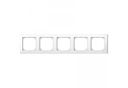 MTN478519 - M-Smart frame, 5-gang, polar white, glossy , Schneider Electric