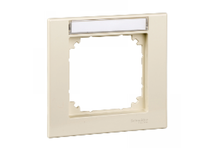 MTN514144 - M-Plan frame, 1-gang, with labelling option, white, glossy , Schneider Electric