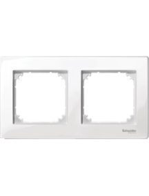 MTN515219 - Merten M-Plan - plaque de finition - 2 postes - blanc polaire brillant , Schneider Electric