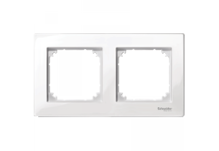 MTN515219 - Merten M-Plan - plaque de finition - 2 postes - blanc polaire brillant , Schneider Electric