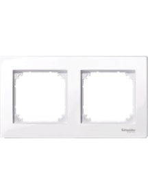 MTN515225 - Merten M-Plan - plaque de finition - 2 postes - blanc antimicrobien brillant , Schneider Electric
