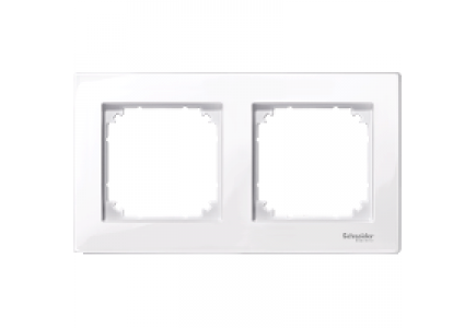MTN515225 - Merten M-Plan - plaque de finition - 2 postes - blanc antimicrobien brillant , Schneider Electric