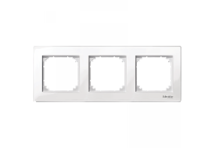 MTN515319 - Merten M-Plan - plaque de finition - 3 postes - blanc polaire brillant , Schneider Electric