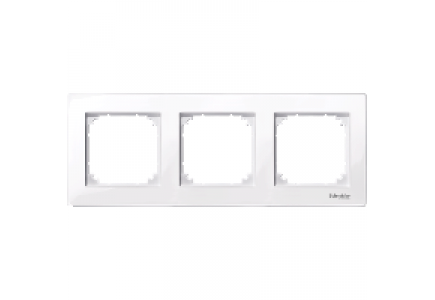 MTN515325 - Merten M-Plan - plaque de finition - 3 postes - blanc antimicrobien brillant , Schneider Electric