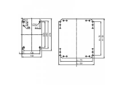 NSYMM128 - Spacial - châssis plein - acier galvanisé - pour coffret H=1200xL=800mm , Schneider Electric