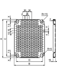 NSYMR53 - Spacial - châssis perforé Telequick - acier - pour coffret H=500xL=300mm , Schneider Electric