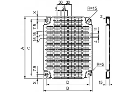 NSYMR75 - Spacial - châssis perforé Telequick - acier - pour coffret H=700xL=500mm , Schneider Electric NSYMR75 - Spacial - châssis perforé Telequick - acier - pour coffret H=700xL=500mm , Schneider Electric
