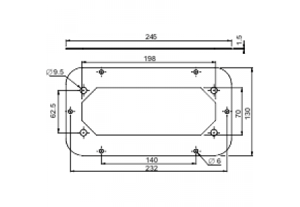NSYTLCFL - Spacial - plaque passe-câbles - 1xFL21 - pour coffret S3D - acier - 245x130mm , Schneider Electric