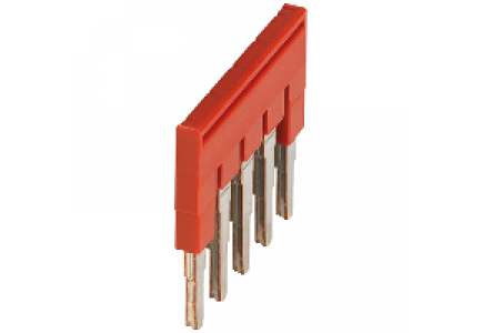 Linergy NSYTRAL45 - Pont enfichable - 5 points - pour bornes 4mm² - rouge , Schneider Electric