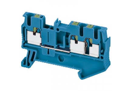 Linergy NSYTRP23BL - Borne push-in - passant - 3 points - 2,5mm² - bleu , Schneider Electric