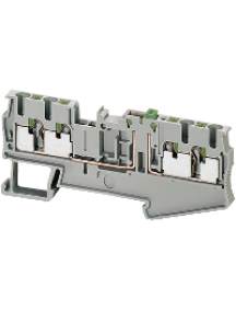 Linergy NSYTRP24SC - Borne push-in - sectionnable à couteau - 4 points - 2,5mm² - gris , Schneider Electric