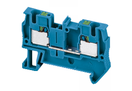 Linergy NSYTRP42BL - Borne push-in - passant - 2 points - 4mm² - bleu , Schneider Electric
