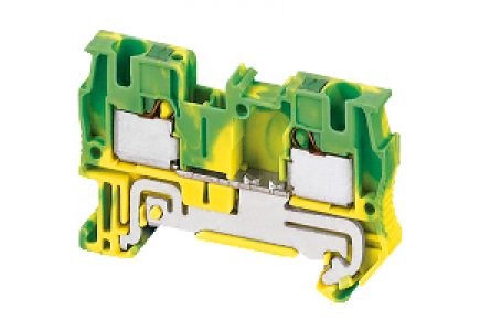 Linergy NSYTRP42PE - Borne push-in - pour conducteur de protection - 2 points - 4mm² - vert/jaune , Schneider Electric