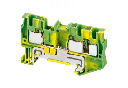 Linergy NSYTRP43PE - Borne push-in - pour conducteur de protection - 3 points - 4mm² - vert/jaune , Schneider Electric