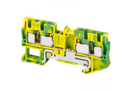 Linergy NSYTRP44PE - Borne push-in - pour conducteur de protection - 4 points - 4mm² - vert/jaune , Schneider Electric