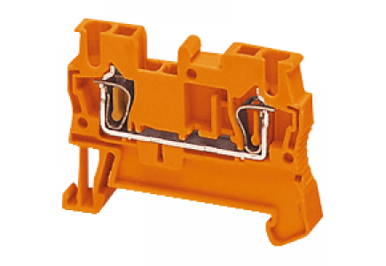 Linergy NSYTRR22AR - Borne à ressort - passant - 2 points - 2,5mm² - orange , Schneider Electric