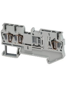 Linergy NSYTRR23TB - Borne à ressort sectionn. avec connecteurs fonctionnels - 3 points 4mm² - gris , Schneider Electric