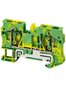 Linergy NSYTRR62PE - Borne à ressort - pour conducteur de protection - 2 points - 6mm² - vert/jaune , Schneider Electric