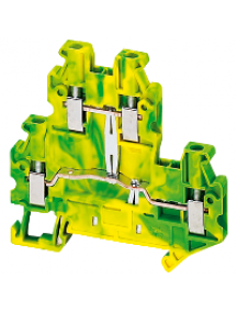 Linergy NSYTRV24DPE - Borne à vis - 2 niveaux - conducteur de protection - 4 pts - 2,5mm² - vert/jaune , Schneider Electric