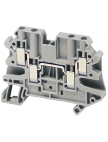 Linergy NSYTRV44 - Borne à vis - passant - 4 points - 4mm² - gris , Schneider Electric
