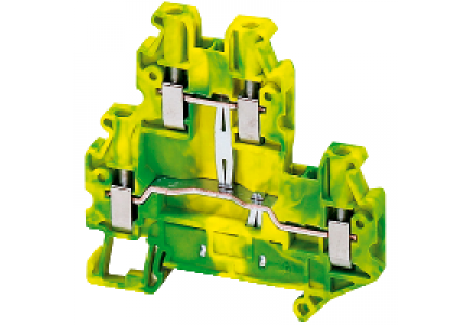 Linergy NSYTRV44DPE - Borne à vis 2 niveaux - conducteur de protection - 4 points - 4mm² - vert/jaune , Schneider Electric