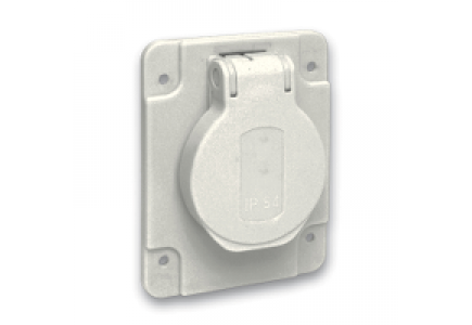 PKN61G - PratiKa - socle de prise NF 65x85mm - 2P+T 10-16 A - IP54 - connex. arr. - gris , Schneider Electric