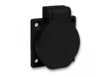 PKS51N - SOCLE PRISE SCHUKO ENC 50X50 FIX POST NOIR IP54 220V 2PT , Schneider Electric