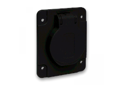 PKS61N - SOCLE PRISE SCHUKO ENC 65X85 FIX POST NOIR IP54 220V 2PT , Schneider Electric