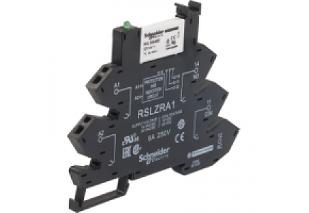 Zelio Relay RSL1PRBU - Zelio Relay RSL - relais + embase - 1OF 6A - bornes ressort - 24VDC/24VACDC , Schneider Electric