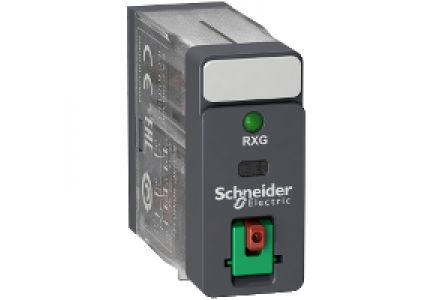 Zelio Relay RXG22F7 - Zelio Relay RXG - relais embrochable - 2 OF 5A - test + LED - 120VAC , Schneider Electric