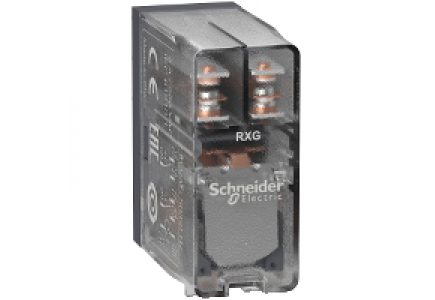 Zelio Relay RXG25B7 - Zelio Relay RXG - relais embrochable - 2 OF 5A - capot transparent - 24VAC , Schneider Electric