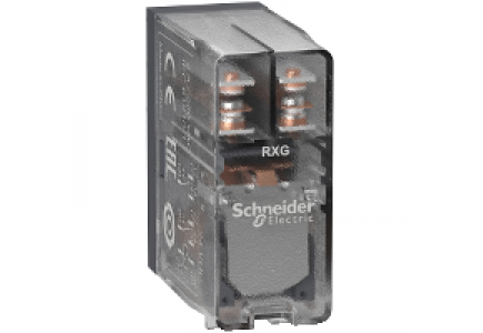 Zelio Relay RXG25ED - Zelio Relay RXG - relais embrochable - 2 OF 5A - capot transparent - 48VDC , Schneider Electric