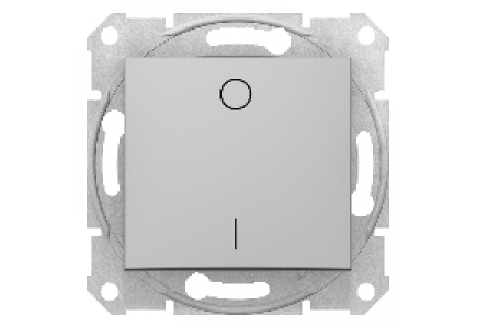 Sedna SDN0200260 - Sedna - 2pole switch - 16AX without frame aluminium , Schneider Electric