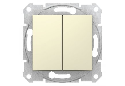 Sedna SDN0300147 - Sedna - 1pole 2-circuits switch - 10AX without frame beige , Schneider Electric