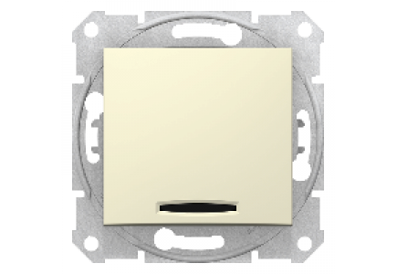Sedna SDN0501147 - Sedna - intermediate switch - 10AX locator light, without frame beige , Schneider Electric