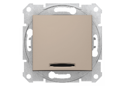 Sedna SDN0501168 - Sedna - intermediate switch - 10AX locator light, without frame titanium , Schneider Electric