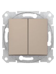 Sedna SDN0600168 - Sedna - double 2way switch - 10AX without frame titanium , Schneider Electric