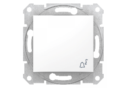 Sedna SDN0800121 - Sedna - 1pole pushbutton - 10A bell symbol, without frame white , Schneider Electric