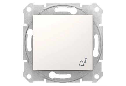 Sedna SDN0800123 - Sedna - 1pole pushbutton - 10A bell symbol, without frame cream , Schneider Electric