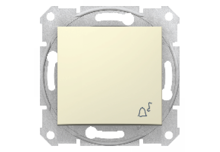 Sedna SDN0800147 - Sedna - 1pole pushbutton - 10A bell symbol, without frame beige , Schneider Electric