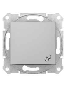 Sedna SDN0800160 - Sedna - 1pole pushbutton - 10A bell symbol, without frame aluminium , Schneider Electric