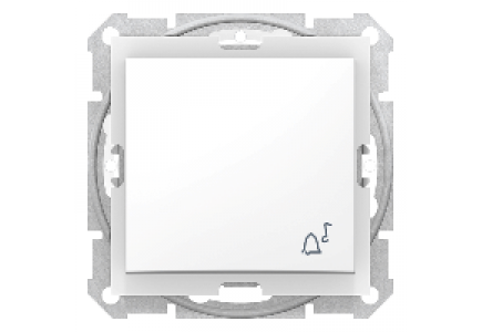 Sedna SDN0800321 - Sedna - 1pole pushbutton - 10A bell symbol, IP44 without frame white , Schneider Electric