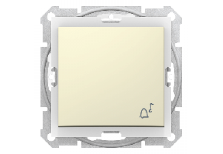 Sedna SDN0800347 - Sedna - 1pole pushbutton - 10A bell symbol, IP44 without frame beige , Schneider Electric