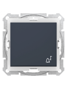 Sedna SDN0800370 - Sedna - 1pole pushbutton - 10A bell symbol, IP44 without frame graphite , Schneider Electric