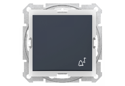 Sedna SDN0800370 - Sedna - 1pole pushbutton - 10A bell symbol, IP44 without frame graphite , Schneider Electric