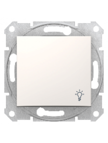 Sedna SDN0900123 - Sedna - 1pole pushbutton - 10A light symbol, without frame cream , Schneider Electric