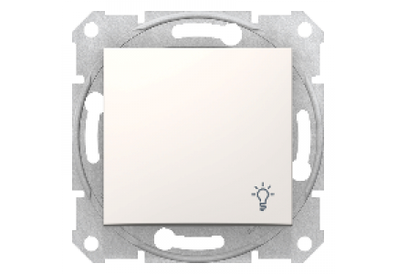 Sedna SDN0900123 - Sedna - 1pole pushbutton - 10A light symbol, without frame cream , Schneider Electric