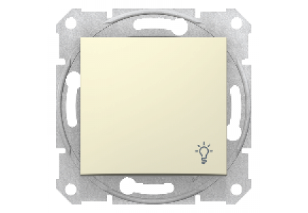 Sedna SDN0900147 - Sedna - 1pole pushbutton - 10A light symbol, without frame beige , Schneider Electric